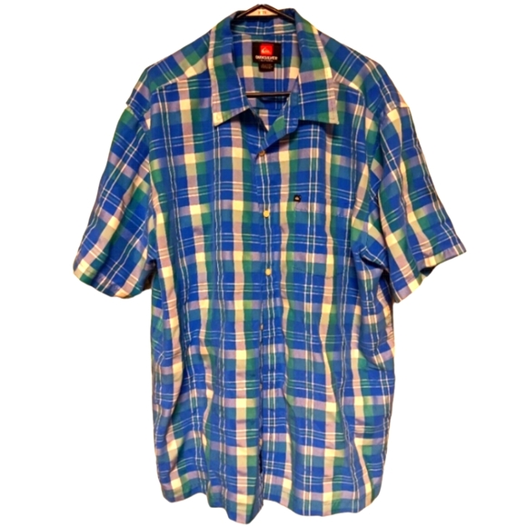 Quick  Silver Mens Short Sleeve Shirt EUC - Picture 1 of 5